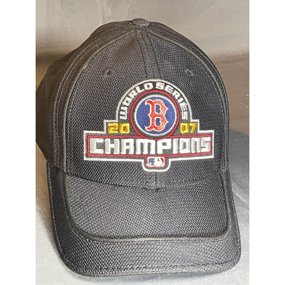 Boston Red Sox 2007 World Series Champions Hat New Era Black Flexfit Cap MLB